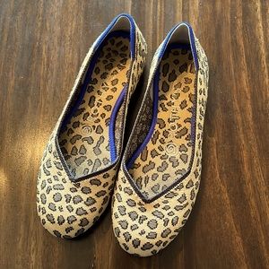 Rothys Spotted Leopard Rounded Toe Flats